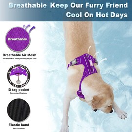 BARKBAY No Pull Dog Harness Front Clip Heavy Duty Reflective Easy Control Handle for Large Dog Walking with ID tag Pocket