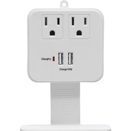 2 OUTLET SURGE TAP, 245J,USB 1.0, SHELF, WHITE