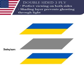 Double Sided Ukraine Flag 3x5 Made in USA Outdoor Heavy Duty 3 Ply Polyester Ukrainian UKR Flag with White Starting Tape and 2 Brass Grommets