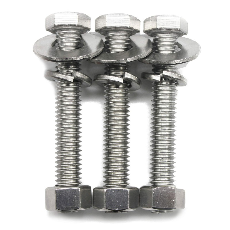 (10 Sets) 1/4-20x2-1/2" Stainless Steel Hex Head Screws Bolts, Nuts,