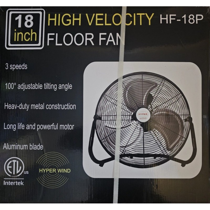 Hyper Wind 18" 3-Speed High Velocity Heavy Duty Metal Industrial