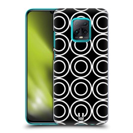 Head Case Designs Double Circles Black And White Patterns Hard Back Case and Matching Wallpaper Compatible With Redmi 10X 5G/Redmi 10X Pro 5G