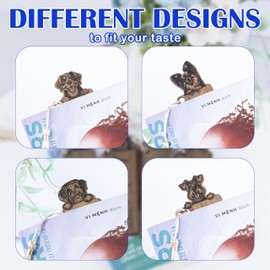 Dog Bookmark – Set of 4 Wooden Bookmarks with Tassels, Made from Walnut Wood,Funny Bookmark Gift for Men and Women, Novelty Gag Bookmark for Book Lovers,Christmas Stocking Stuffer