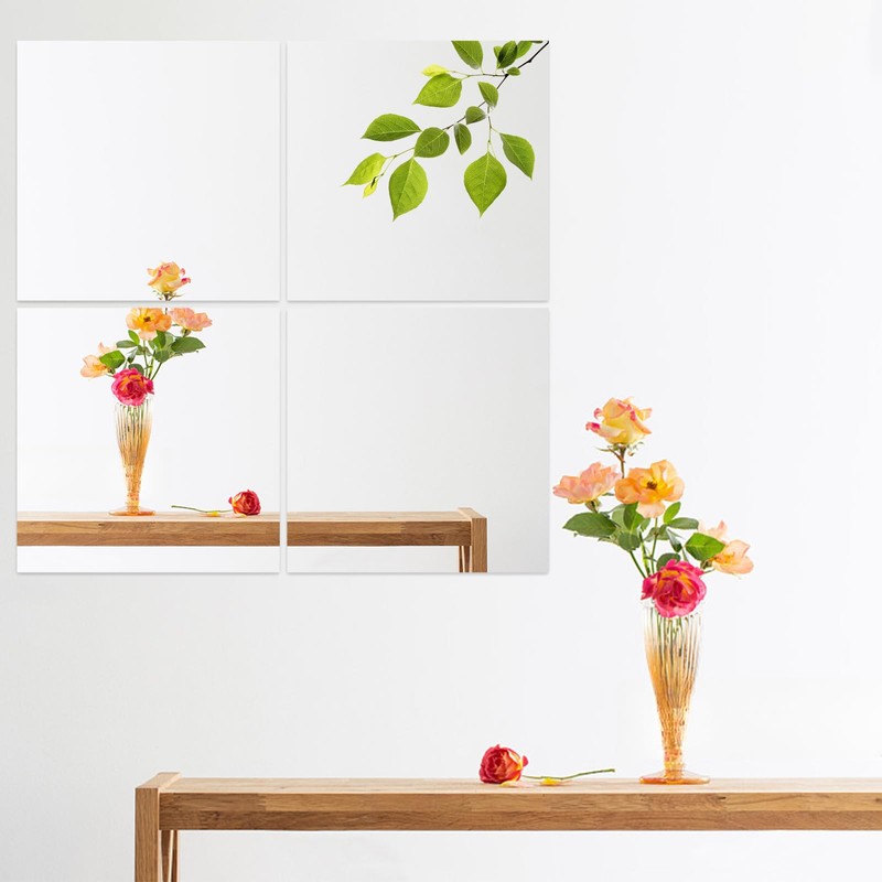 Hfpengzan Flexible Acrylic Mirror Sheets, 4 Pack (8 x 8