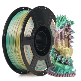 FLASHFORGE Silk PLA Gradient Dreamy Trio Filament, Silk Multicolored Color Change Rainbow 3D Printing Filament, Yellow Carmine Cyan Shiny Fast Color-Changing Each 8M Gradually, Ultra-High Glossiness