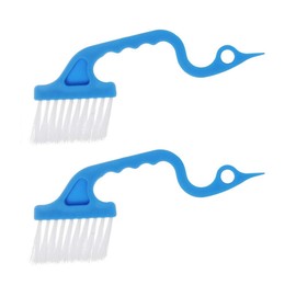2pcs Hand-held Groove Gap Cleaning Tools Door Window Track Kitchen Cleaning Brushes (Sky Blue)