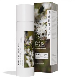 Garden of Wellness Luxurious Contour Body Oil - Thirteen Petals with 13 Botanical Oils - Rosemary, Geranium & Sweet Almond Massage Oil Blend to Redefine, Firm & Revive Skin - Body Care Oil