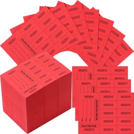 Kosiz 1000 Sheet 10 Bid Raffle Tickets Chinese Auction Tickets Sheets Auction Fundraiser Ticket Numbered with Name and Phone Number Per Sheet Raffle Tags for Silent Bidding (Red)