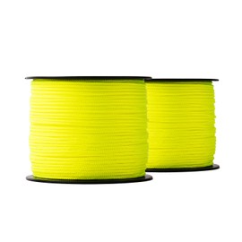 SNURO Nylon Rope (2 mm, 100 m, Yellow), Pack of 2 Robust Masonry Cord Fluorescent for Any Application, Weatherproof Rope Ideal for Attaching, Breaking Force 95 kg