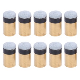 Agatige 10Pcs Pool Cue Tips, Billiards Snooker Pool Cue Pole Tip Replacement Parts Screw on Pool Stick Tips Copper PU Leather Pool Cue Replacement Copper Screw on Tips (11MM)