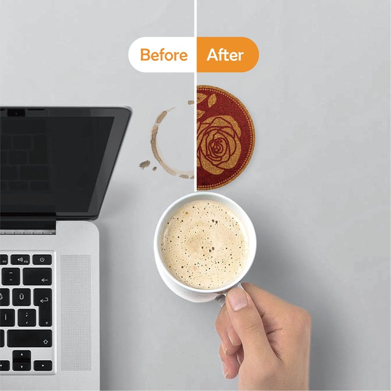 Mango Steam Set of Six Rose Decorative Coasters For Drinks