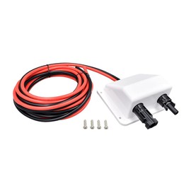 Slocable Solar Roof Feed-Out, ABS Double Cable Grommet with 10ft 10awg Solar Cable and PV Plug, IP67 UV Resistant Dual Cable Entry Housing for Motorhome, Boat, Caravan, Marine