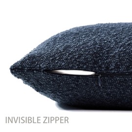 EIHU HOME Boucle Decorative Throw Pillow Covers for Couch Set of 2, 18x18 inches, Navy Blue