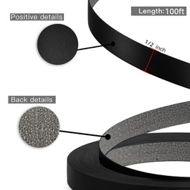 ZYJT Black Edge Banding, 1/2 inch x 100ft roll of Veneer Edge Banding -Pre-glued Flexible Edging, PVC Tape Banding on with Hot Melt Adhesive Easy Application for Cabinet Repair Furniture Restoration