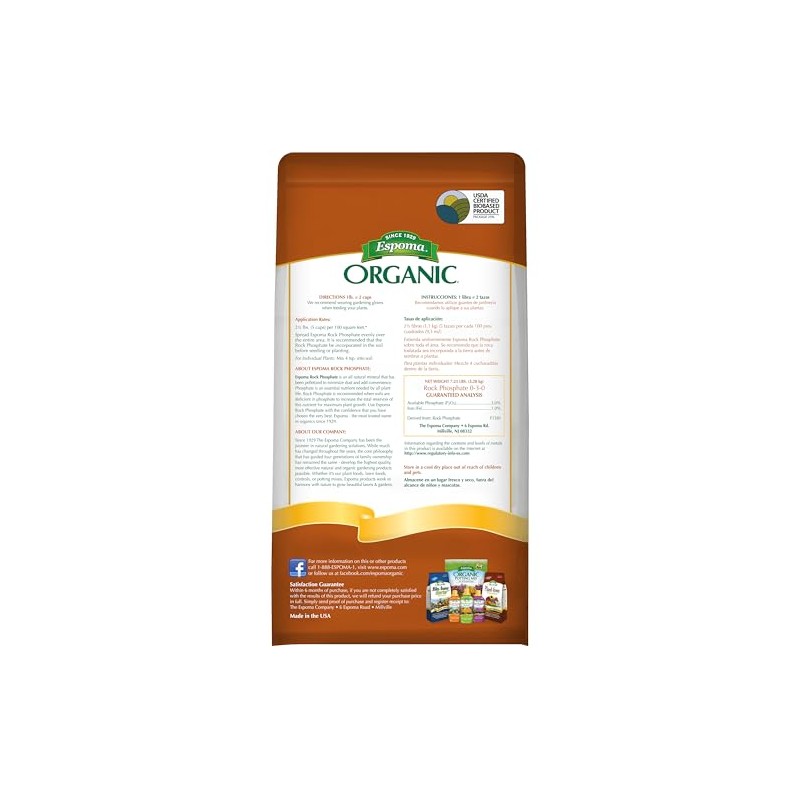 Espoma Rock Phosphate – 7.25 lb Organic Plant Fertilizer for