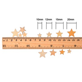 200 Stücke Holzsterne Blank Holz Stern Scheiben Mini Stern Verschönerungen für Hochzeit Handwerk Making DIY, Gemischt 4 Größen