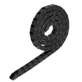 sourcing map R18 8x8mm Drag Chain Cable Wire Carrier Nylon Non-openable Type 1 Meter with End Connectors for Electrical CNC Router Machines