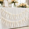 2Strings 16Pcs Ivory White Bow Garland Banner Pre-Strung Satin Ribbon