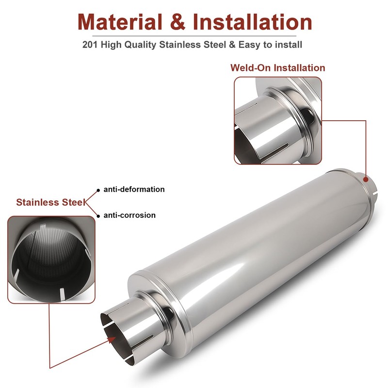 DILENBLE 4" Inlet/Outlet Diesel Muffler Exhaust - 7x24" Body, 30"