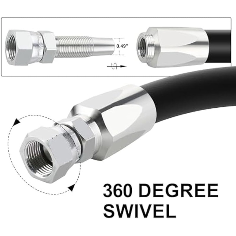 Peakloong 2PCS Reusable Hydraulic Fittings 1/4Inch ID Hydraulic Hose Field