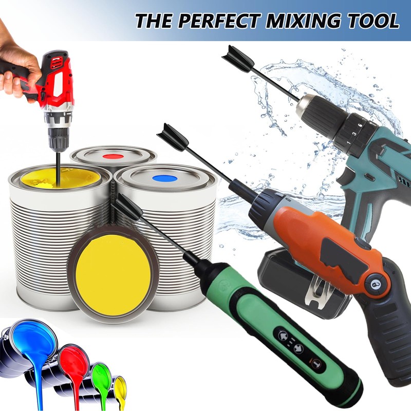 4Pcs Reusable Epoxy Mixer Attachment Durable Paint Epoxy Mixer Paddles
