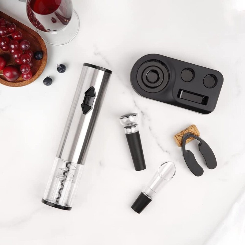 CIRCLE JOY 5-in-1 Electric Wine Opener Gift Set Stainless Steel
