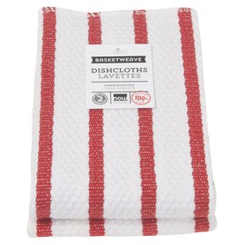 Now Designs Basketweave Kitchen Dishcloth, Set of Two, Red