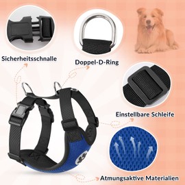 SlowTon Dog Harness for Dogs, No Pull Safety Harness, Small and Medium Dogs, Chest Harness, Soft, Padded, Breathable