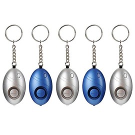 AMATHINGS Set of 5 Pocket Alarm Key Fob Alarm with LED Light - Panic Alarm Keychain for Self Defense - Alarm Devices for Handbag Suitable for All Age Groups