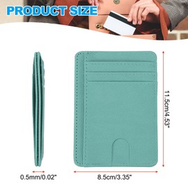 PATIKIL Minimalist Slim Wallet, Leather Front Pocket RFID Blocking Wallet Credit Card Holder Money Clip with ID Window for Men & Women, Sky Blue