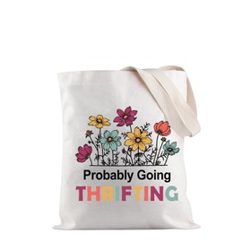 JXGZSO Thrifting Shoulder Bag Probably Going Thrifting Tote Bag Thrifter Gift Thrift Store Shopping Lover Gift (Going Thrift Tote CA)