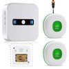 Daytech Wireless Caregiver Pagers SOS Call Button for Elderly Patient Seniors Disabilities Personal in Home Nurses Calling Alert System (2 Green Buttons+ 1 Receiver)