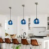 LBSQJ Blue Glass Pendant Lights Kitchen Island Lighting Globe Pendant