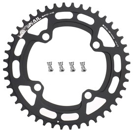 CYSKY Bike Chainring 104 BCD 30T 32T 34T 36T 38T 40T 42T 44T 46T 48T 50T 52T Narrow Wide Single Chainring for 7/8/9/10/11/12 Speed, Suit for 1x Set-up (Come with 4 Chanring bolts) (Black, 44T)