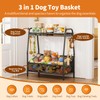 Lomivra Full Metal Dog Toy Basket, 23.6"x11.2"x7.9" Large Toy Bin