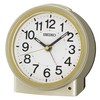 Seiko QHE199GLH Round Classic Non Ticking Bedroom Alarm Clock, Gold,