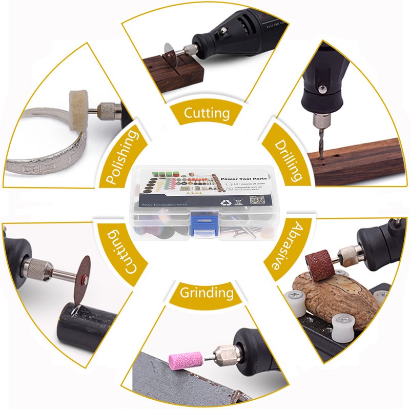 141pcs Mini Rotary Electric Grinder Tool Accessories Kit Grinding Polishing