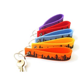 Blue key ring LONDON made of wool felt by 44spaces®