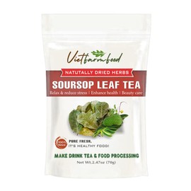 SOURSOP (GUANABANA) LEAF TEA 2.47 Oz (70g) VIETFARMFOOD:Natural pure dried herbs are used for making drink, cooking ingredient. Drinking tea is a healthy habit that makes meals delicious and relaxing