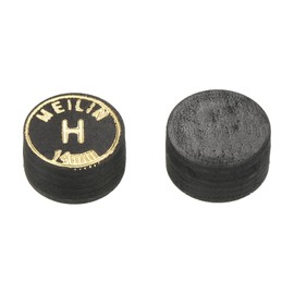 M METERXITY 2 Pack Pool Cue Tips - Laminated Billiard Cue Tips, Hard Multiple Layer Faux Leather, Apply to Pool Cues/Snooker (14mm Dia, Black)