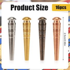 16pcs Cribbage Pegs, Metal Game Pegs Conical Design Board Games Pins Cribbage Pins with Drawstring Storage Pouch Cribbage Board Pegs Fit for 1/8 Hole Friends Game Family (Multicolored)