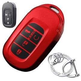 LETINGFAR Key Case, For Honda, Smart Key Case, Key Cover, TPU Material, Soft Design, Dedicated for Honda, Key Holder, VEZEL Vezel, RV, Accord etc, red