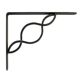 Amig - Shelf Bracket Stainless Steel Model 22 | Metal Bracket for Shelves | Shelf Bracket | Colour: Black | Dimensions: 250 x 200 mm | Recommended Max Weight: 150 kg