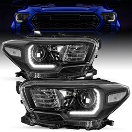 SOCKIR Headlight Assembly Fit for 2016-2022 Toyota Tacoma w/LED DRL, 2016 2017 2018 2019 2020 2021 2022 For Toyota Tacoma Headlights Driver and Passenger Side