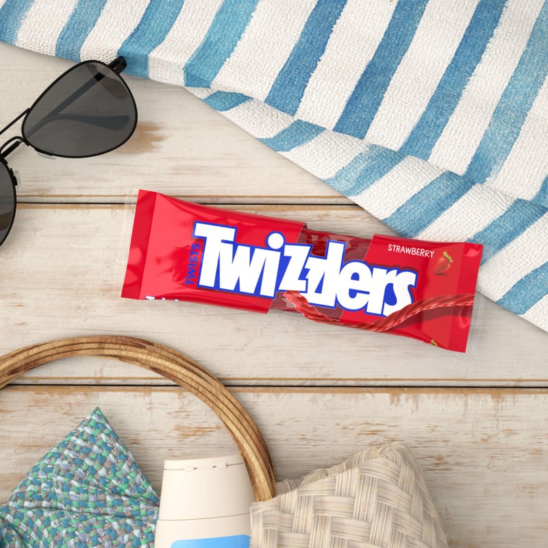 TWIZZLERS Twists Strawberry Flavored Licorice Style, Chewy Candy Packs, 2.5