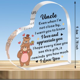 JMIMO Uncle Gifts Uncle Acrylic Plaque,Father's Day Gifts for Uncle,Meaningful Uncle Birthday Present from Niece Nephew
