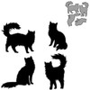 4Pcs Cats Dies Metal Die Cuts, Cats Frame Metal Cutting