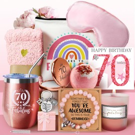 70th Birthday Gifts for Women, Her 70 Years Old Gift Ideas Happy Hamper Pamper Set Present Basket, Friends Sisters Wife Bestie Girlfriend Mum Born in 1954, Funny 70 Birthday Gifts Ideas