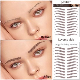 Aresvns Tattoo Eyebrows 131 Pairs! Newly Improved Reddish Brown (Chocolate Color) Realistic Fake Eyebrows Tattoo,12 Popular Eyebrow Shapes,Suitable Sizes. 4D Eyebrows Tattoo Sticker Waterproof,Eyebrow Transfers Stickers