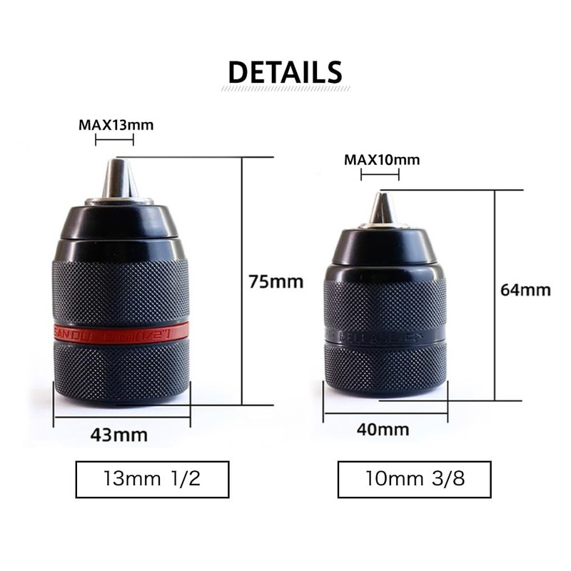 [Drill Chuck Hex Shaft] Impact Driver Adapter Keyless Type Conversion